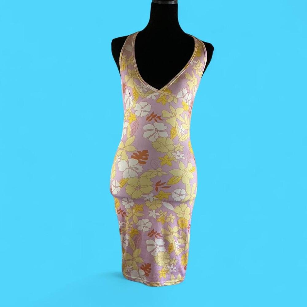 Y2k floral halter mini dress